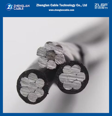 0.6/1kV Przewód aluminiowy / aluminiowy stopowy z izolacją XLPE 2*1/0+1/0 AAAC AWG Kabel ABC Wiszący Splątany Przewód elektryczny Usługa Spadku Triplex