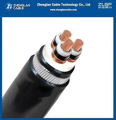 Kabel zasilający 6,35/11kV 3-żyłowy 185mm2 CU/XLPE/CTS/PVC/SWA/PVC IEC 60502-2 kabel miedziany z izolacją XLPE, opancerzony drutem stalowym, powłoka PVC