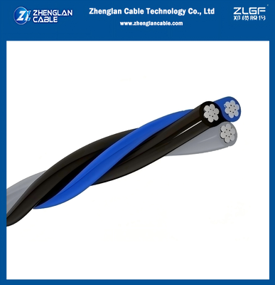 Kabel aluminiowy trójkątny 2x50+50 mm2 Wyizolowany Neutralny AAC/XLPE+AAC/XLPE 0,6/1kv Przewodnik aluminiowy XLPE izolacja NBR 8182