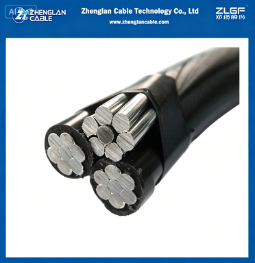 Kabel ABC niskiego napięcia 2x6+6awg Purpura Aluminium Conductor Triplex Overhead Service Drop Cable Wire