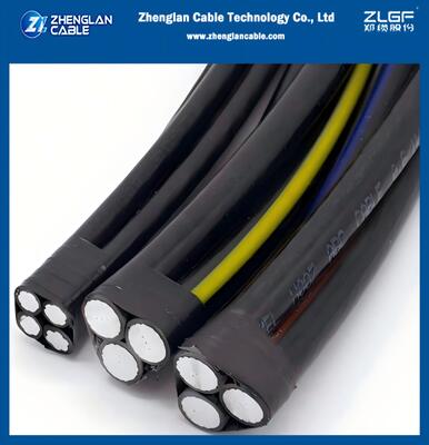 Niskonapięciowy kabel napowietrzny samonośny dystrybucyjny CAAI AAC/XLPE+AAAC/XLPE 2x2/0AWG+2/0AWG