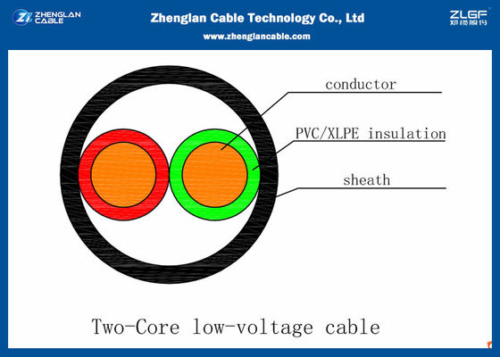 0.6/1KV 2 żyły bez pancerza kabel zasilający nn IEC 60228 (AL/CU/PVC/XLPE) przekrój nominalny: 2*1.5~2*240mm²